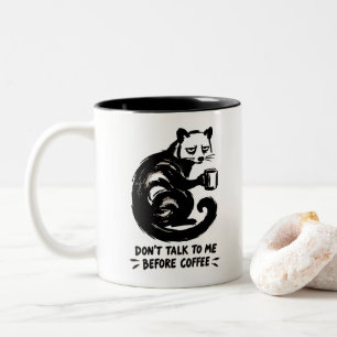 Don’t Talk to Me Before Coffee – Funny Grumpy Cat Two-Tone Coffee Mug