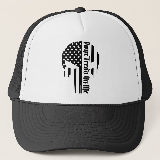 Don’t Tread On Me Skull  #USAPatriotGraphics  © Trucker Hat (Front)