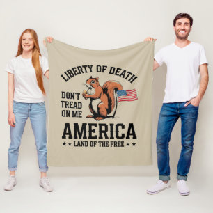 Don’t Tread on Me Squirrel Liberty Justice  Fleece Blanket