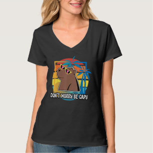 Don t Worry Be Capy Capybara Retro Rodent Animal T-Shirt