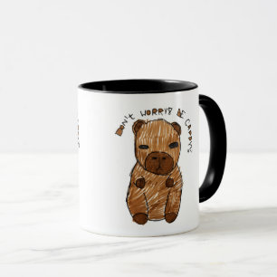 Don’t Worry, Be Capy! Cute Hand‑Drawn Capybara Mug