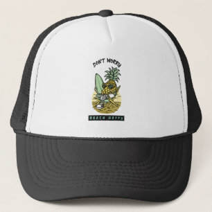 Don’t Worry Beach Happy – Funny Pineapple Surfer S Trucker Hat
