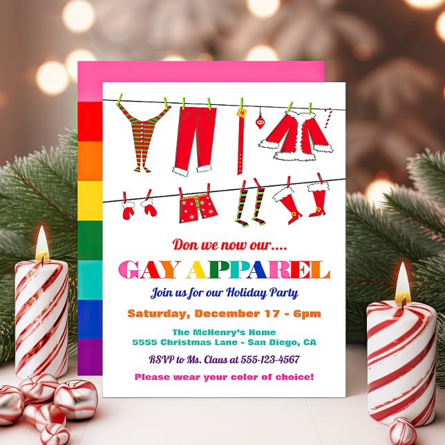 Don we now our Gay apparel Christmas Party Invitation (Creator Uploaded)