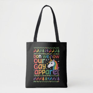 Don We Now Our Gay Apparel Unicorn Gay Christmas  Tote Bag