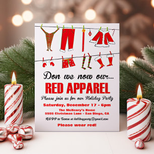 Don we now our Red apparel Christmas Invitations