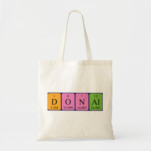 Donal periodic table name tote bag
