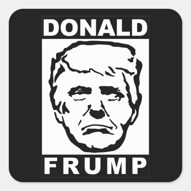 donald frump square sticker (Front)