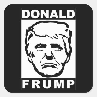 donald frump square sticker