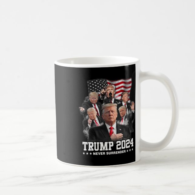 Donald J Trump 2024 Never Surrender  Coffee Mug (Right)