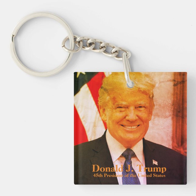 Donald J. Trump, 45th President Acrylic Keychain (Front)