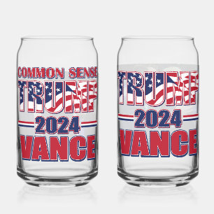 Donald J Trump JD Vance 2024 Can Glass