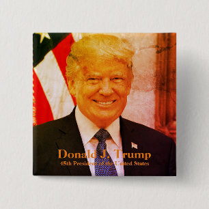 Donald J. Trump Make America Great Again 15 Cm Square Badge