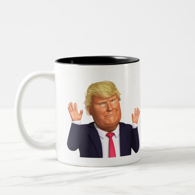 Donald John Trump Full Photo Coffee Mup Two-Tone Coffee Mug (Left)