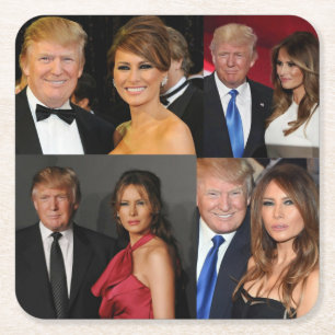 DONALD & MELANIA TRUMP SQUARE PAPER COASTER
