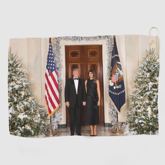 Donald & Melania Trump's Christmas White House Golf Towel (Horizontal)