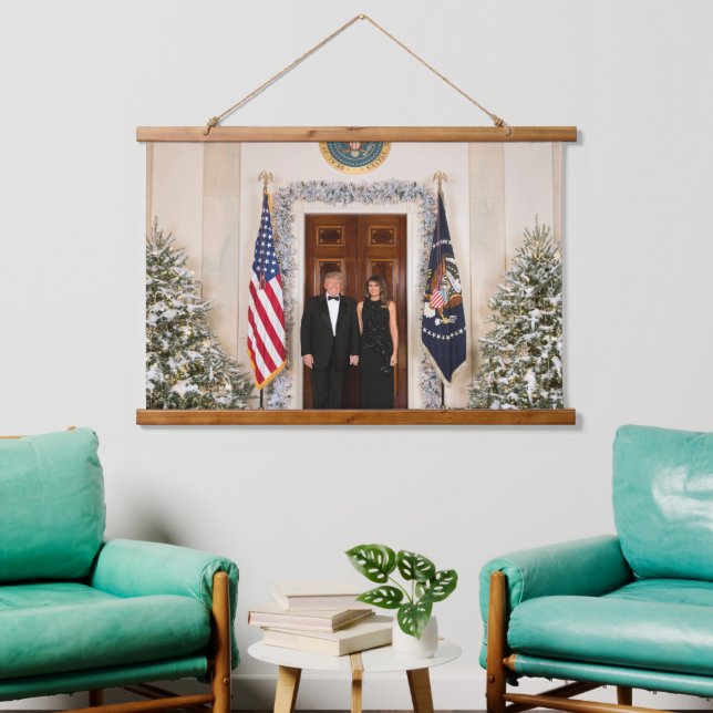 Donald & Melania Trump's Christmas White House Hanging Tapestry (Living Room)