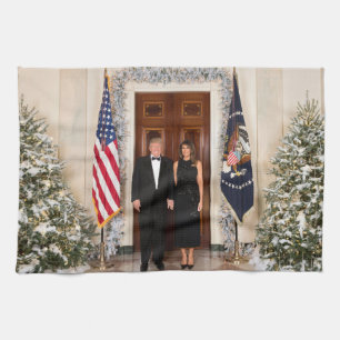 Donald & Melania Trump's Christmas White House Tea Towel