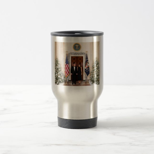 Donald & Melania Trump's Christmas White House Travel Mug (Center)