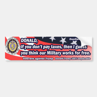 Donald Military Works for Free Bumper Sticker