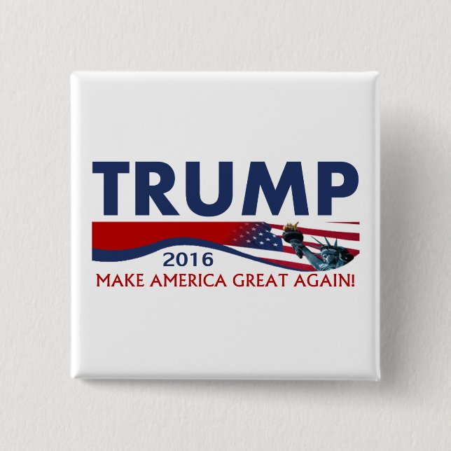 Donald Trump 2016 15 Cm Square Badge (Front)