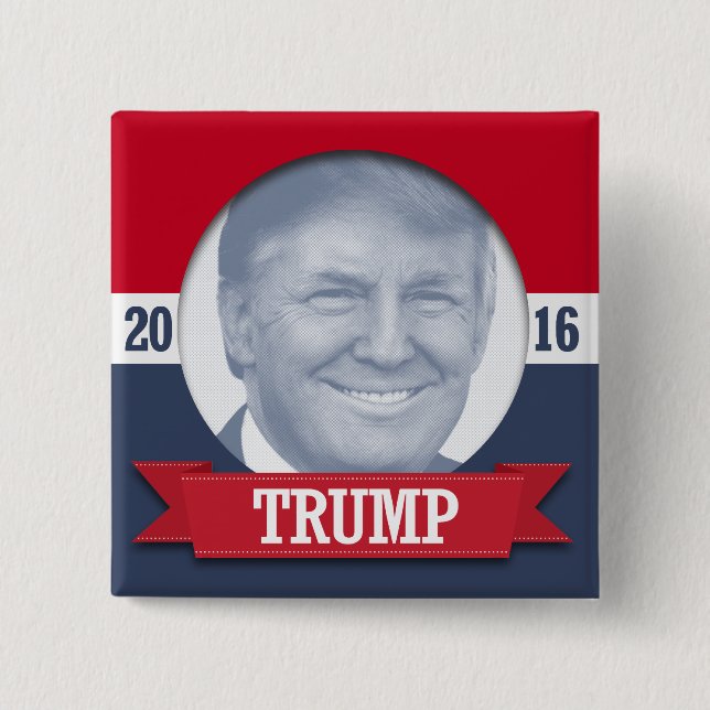 Donald Trump 2016 15 Cm Square Badge (Front)