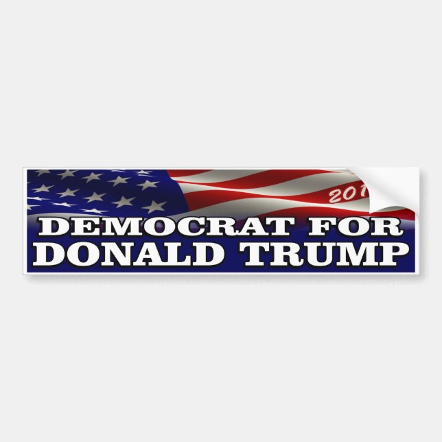Donald Trump 2016 Democrat Bumper Sticker (Front)