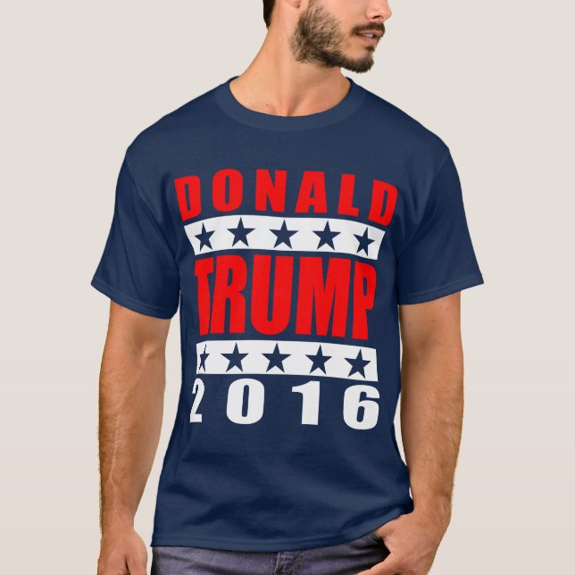 donald trump 2016 for president  navy blue tee (Front)