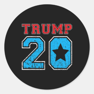Donald Trump 2020 Election Vintage Football Jersey Classic Round Sticker