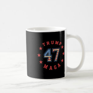 Donald Trump 2024 45 47 Mega Vintage American Flag Coffee Mug