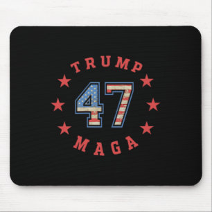 Donald Trump 2024 45 47 Mega Vintage American Flag Mouse Pad