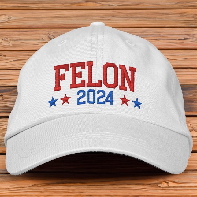 Donald Trump 2024 Convicted Felon  Embroidered Hat (Trump Convicted felon 2024 funny hat)