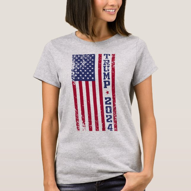 Donald Trump 2024 Distressed T-Shirt (Front)