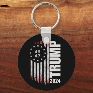 Donald Trump 2024 Election Vote 45 47 American  Key Ring