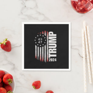 Donald Trump 2024 Election Vote 45 47 American  Napkin