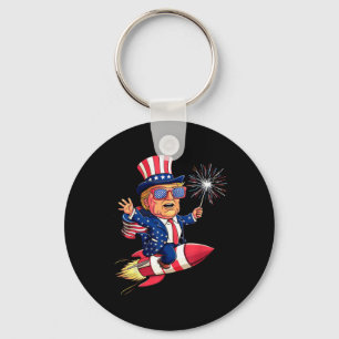 Donald Trump 2024 Happy 4th Of July Trump American Key Ring