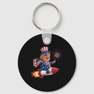 Donald Trump 2024 Happy 4th Of July Trump American Key Ring
