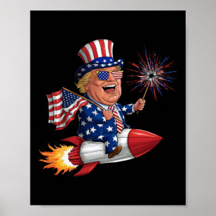 Donald Trump 2024 Happy 4th Of July Trump American Poster