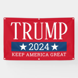 Donald Trump 2024 Huge Name Keep America Great red Banner