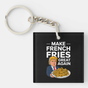Donald Trump 2024 Make French Fry Great Again Key Ring