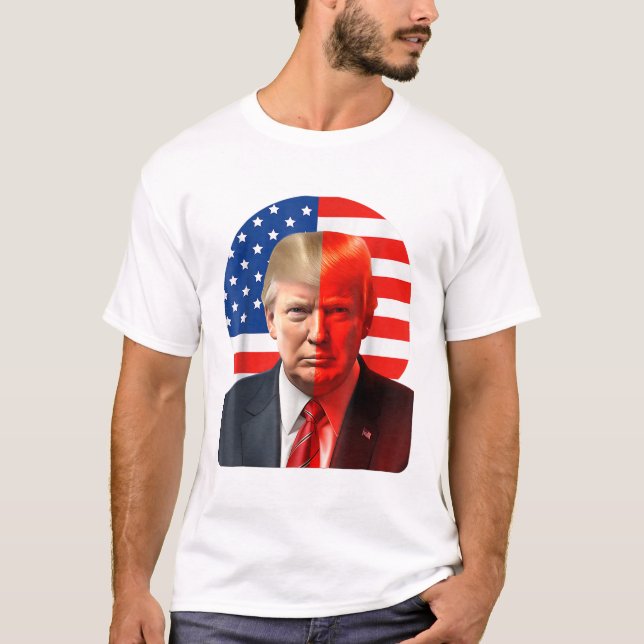 Donald Trump 2024 President Legend American Flag T-Shirt (Front)
