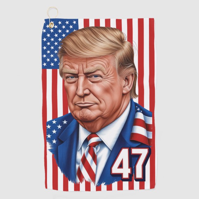 Donald Trump 2024 Presidential 47 Winner - USA Golf Towel (Front)