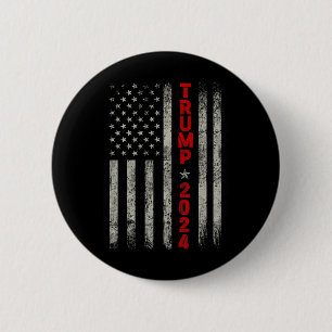 Donald Trump 2024 Take America Back American Flag  6 Cm Round Badge