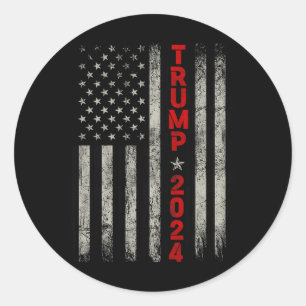 Donald Trump 2024 Take America Back American Flag Classic Round Sticker