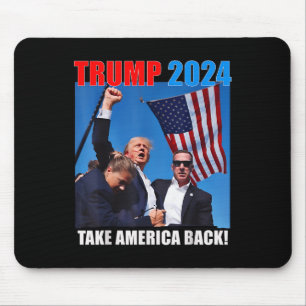 Donald Trump 2024 Take America Back American Flag Mouse Pad