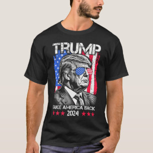 Donald Trump 2024 Take America Back American Flag T-Shirt