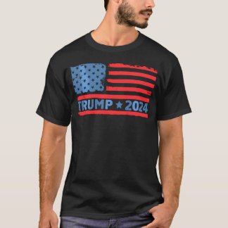Donald Trump 2024 Take America Back American Flag  T-Shirt