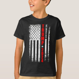 Donald Trump 2024 Take America Back American Flag  T-Shirt