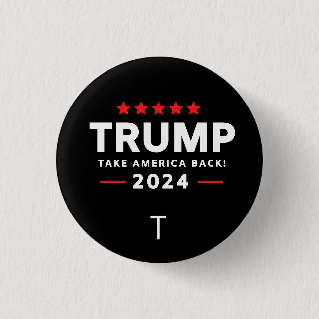 Donald Trump 2024 Take America Back Election  3 Cm Round Badge (Front)