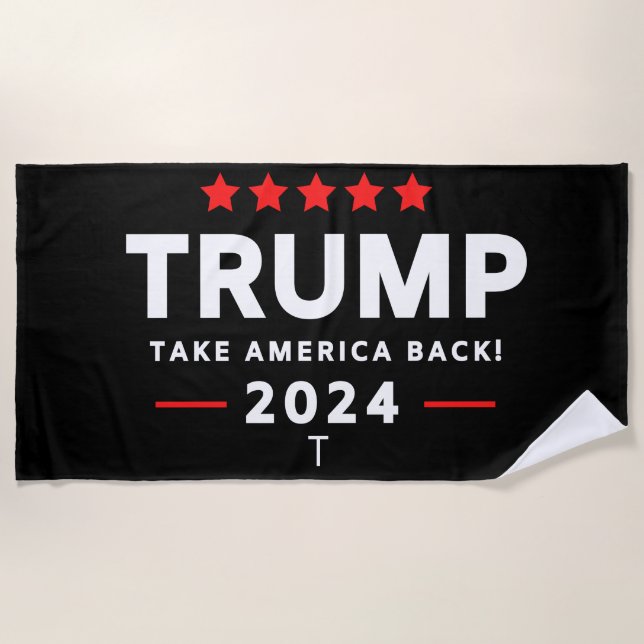 Donald Trump 2024 Take America Back Election  Beach Towel (Front)
