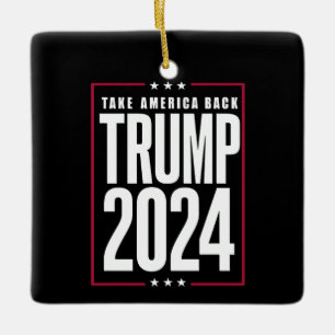 Donald Trump 2024 Take America Back Election Ceramic Ornament